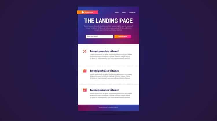 landing page